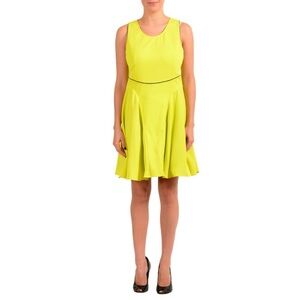 NWT Just Cavalli Women's Bright Yellow Fit &
Flare Sleeveless Dress